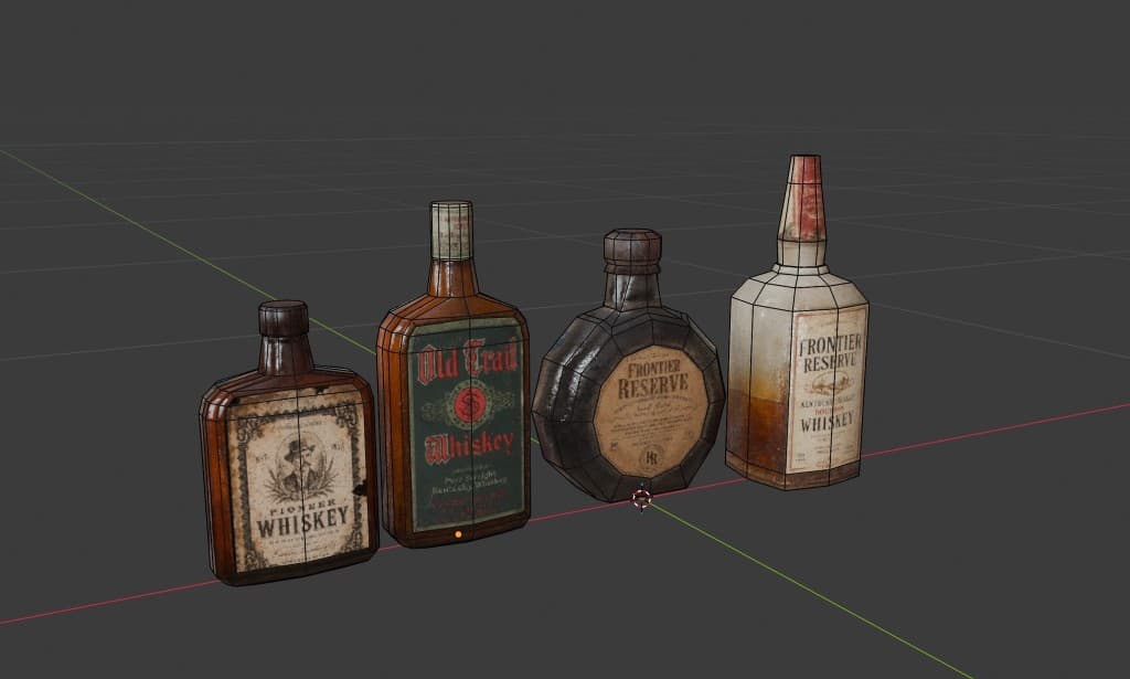 Vintage whiskey bottles