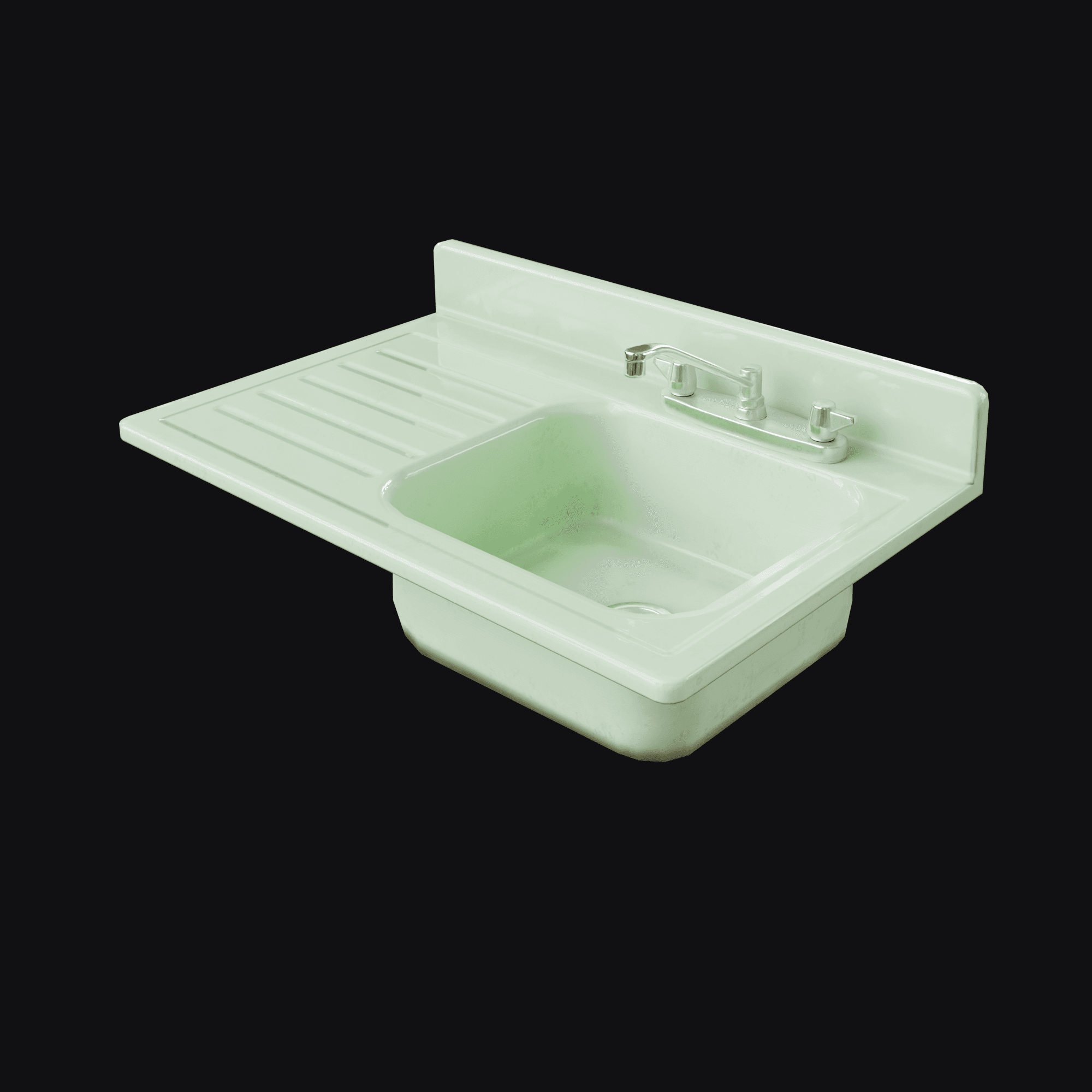 1950s Sink, free Blender 3D model render