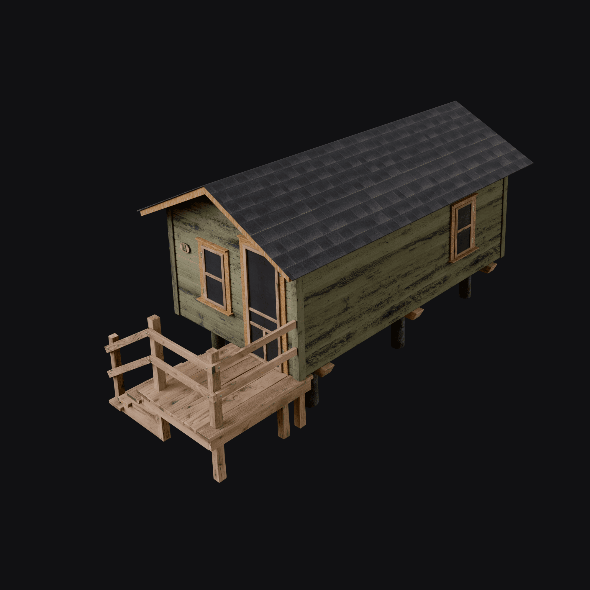 Cabin, free Blender 3D model render