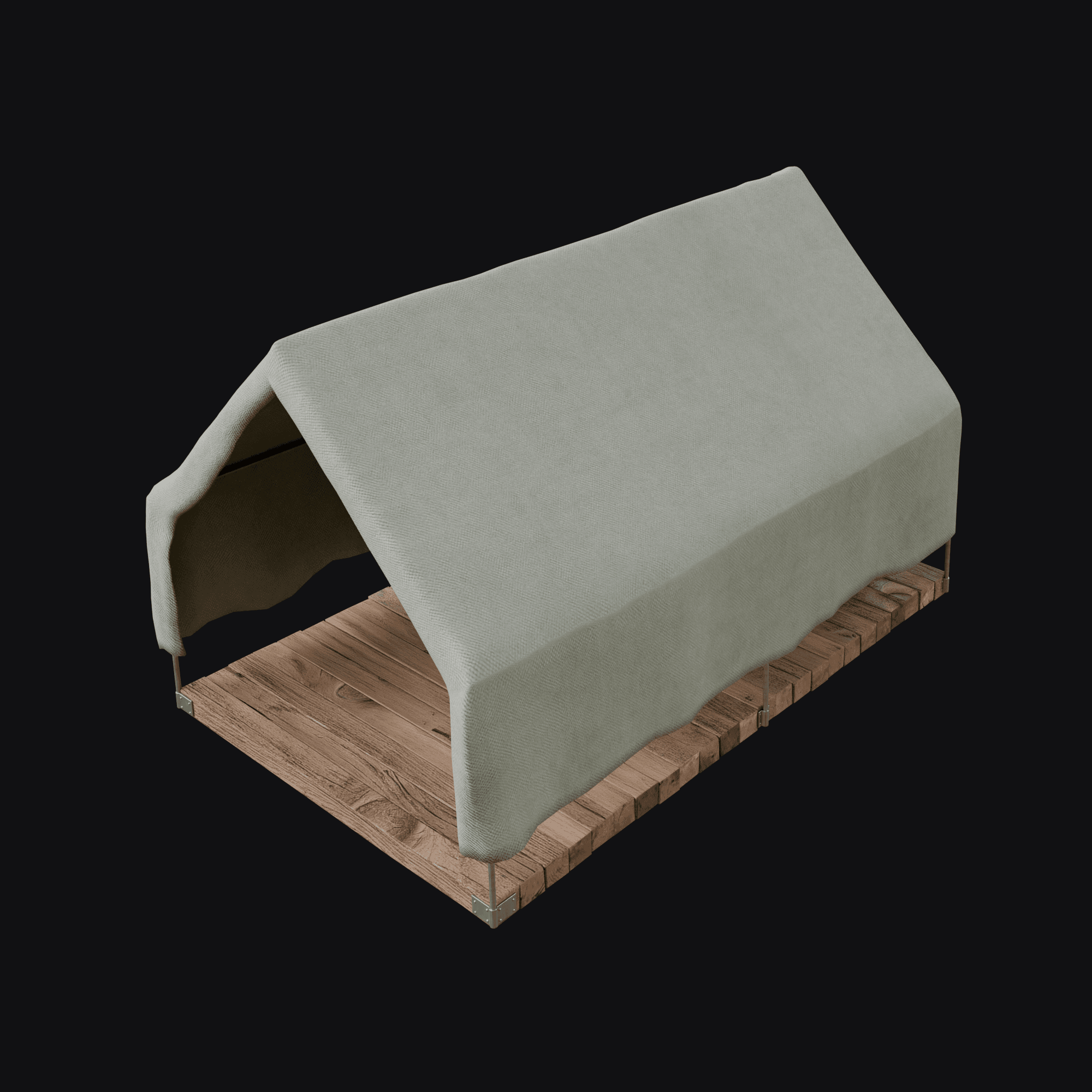 Canvas Tent, free Blender 3D model render