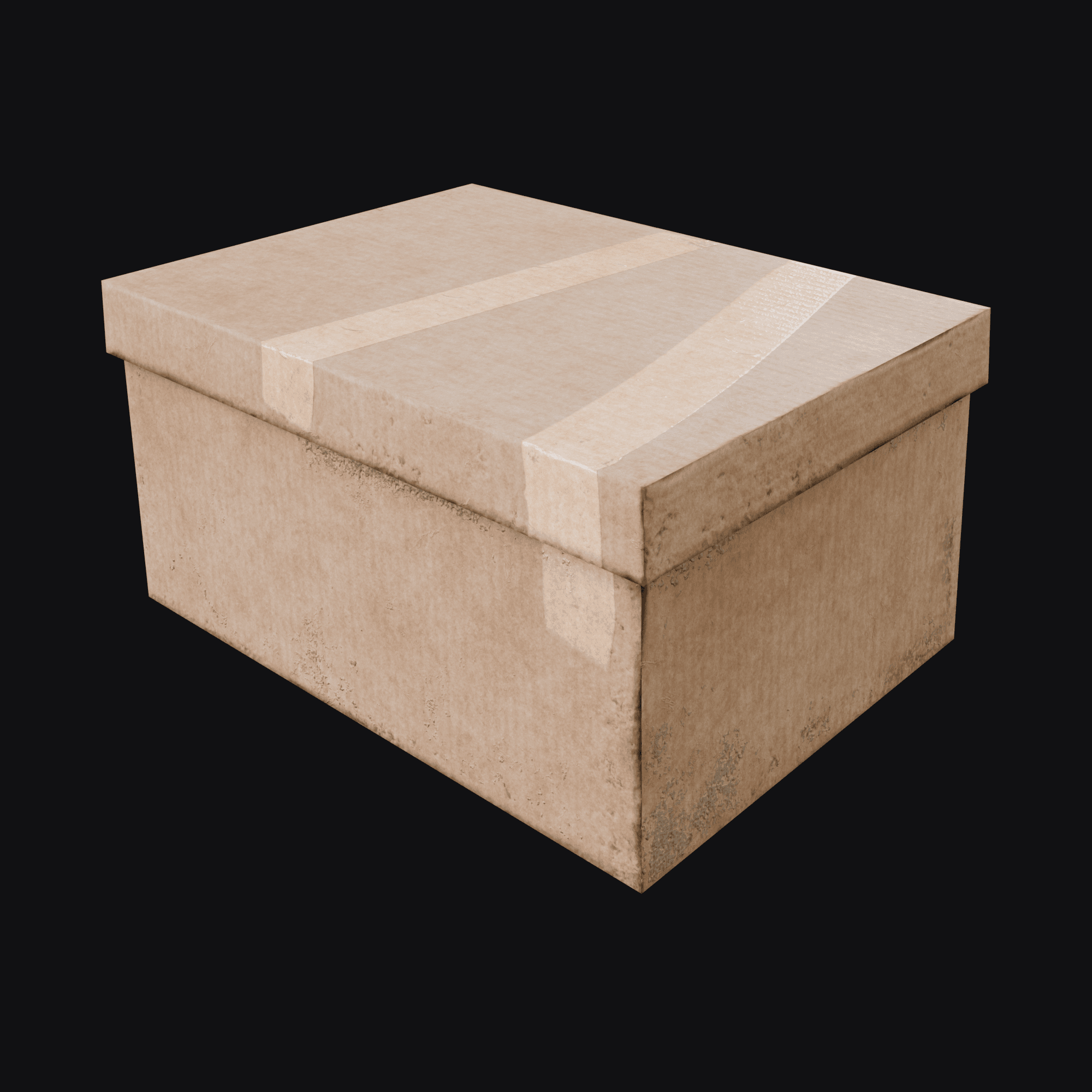 Cardboardbox B, free Blender 3D model render