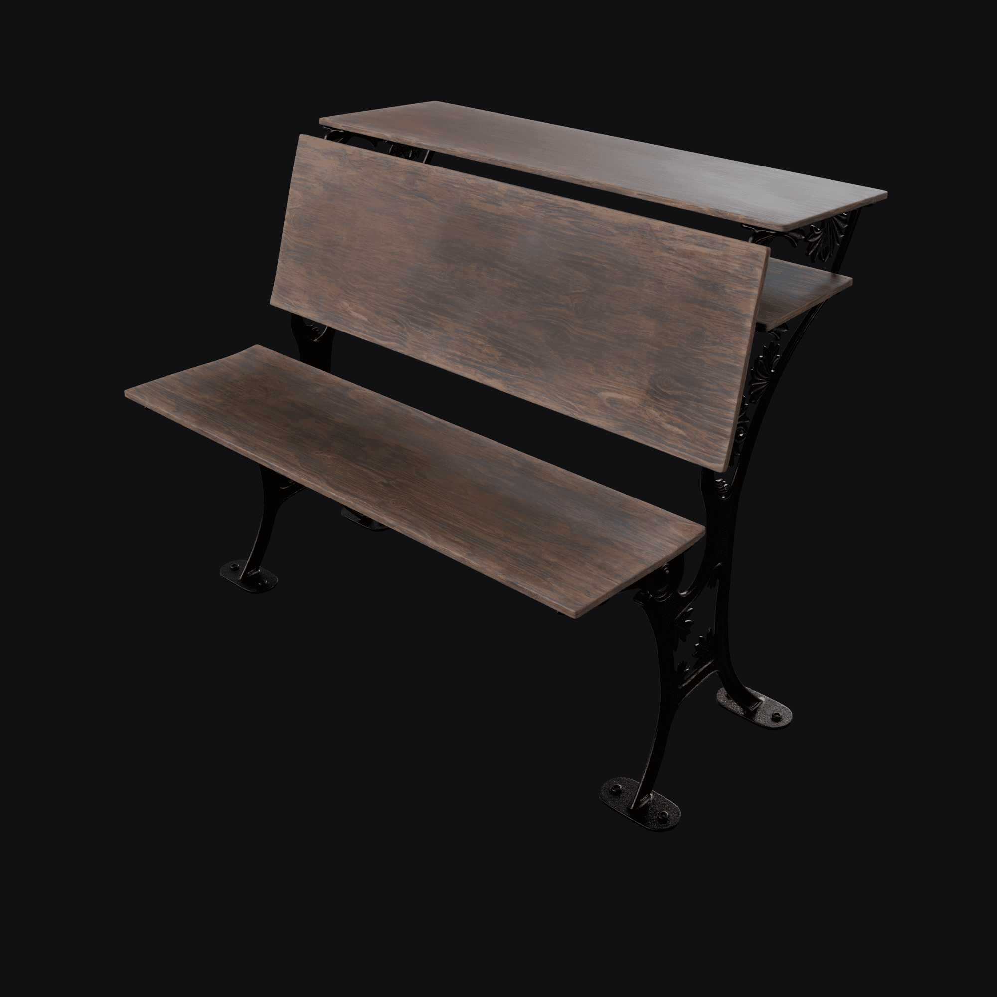 Classroom Desk1800s 3D model