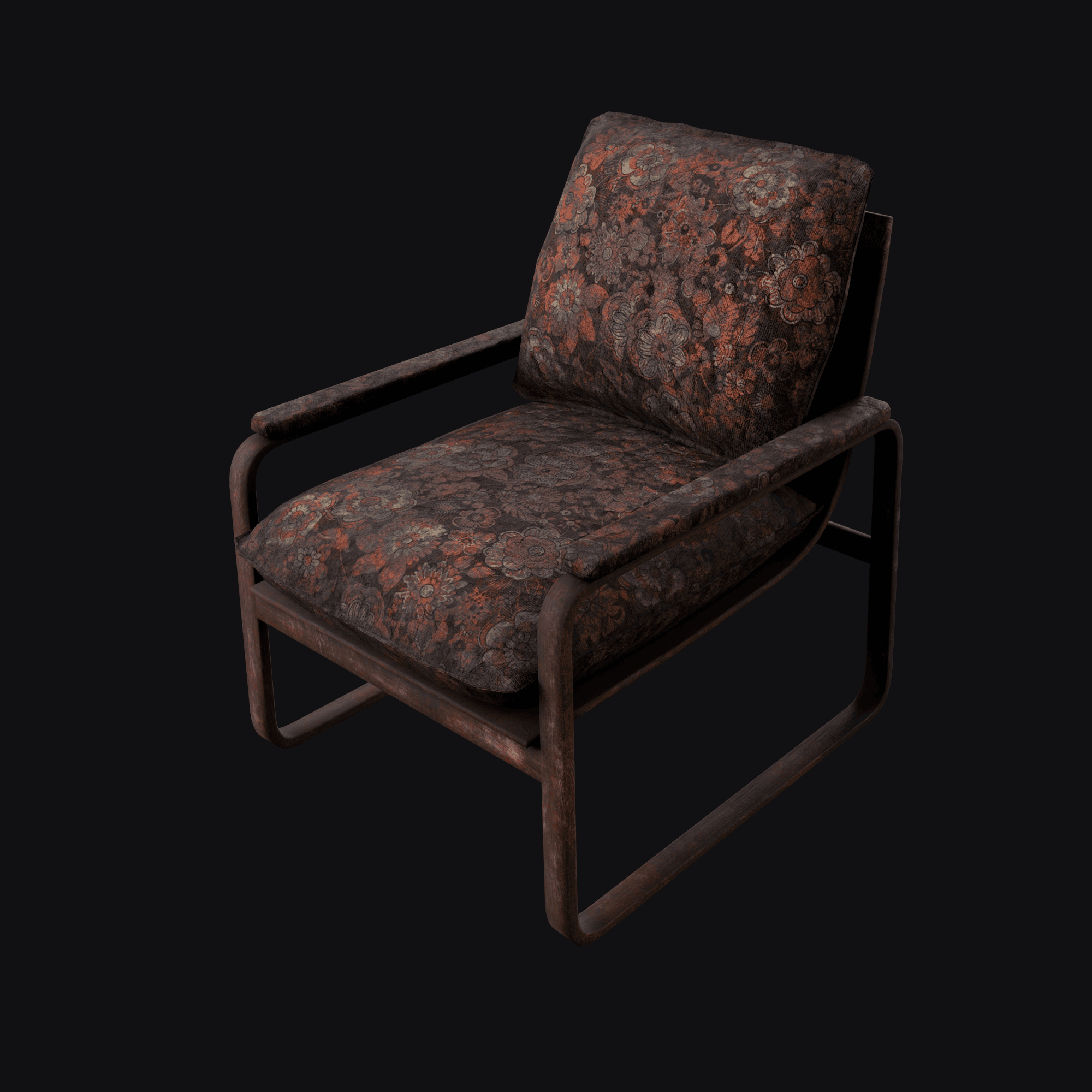 Dirty Floral Chair 3D model