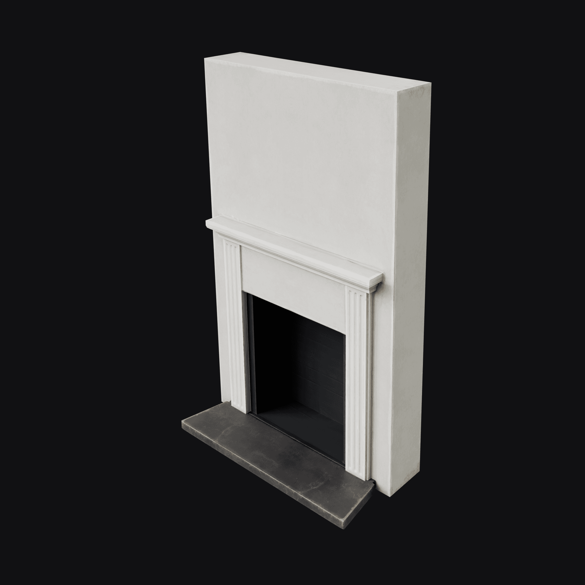 Fireplace, free Blender 3D model render