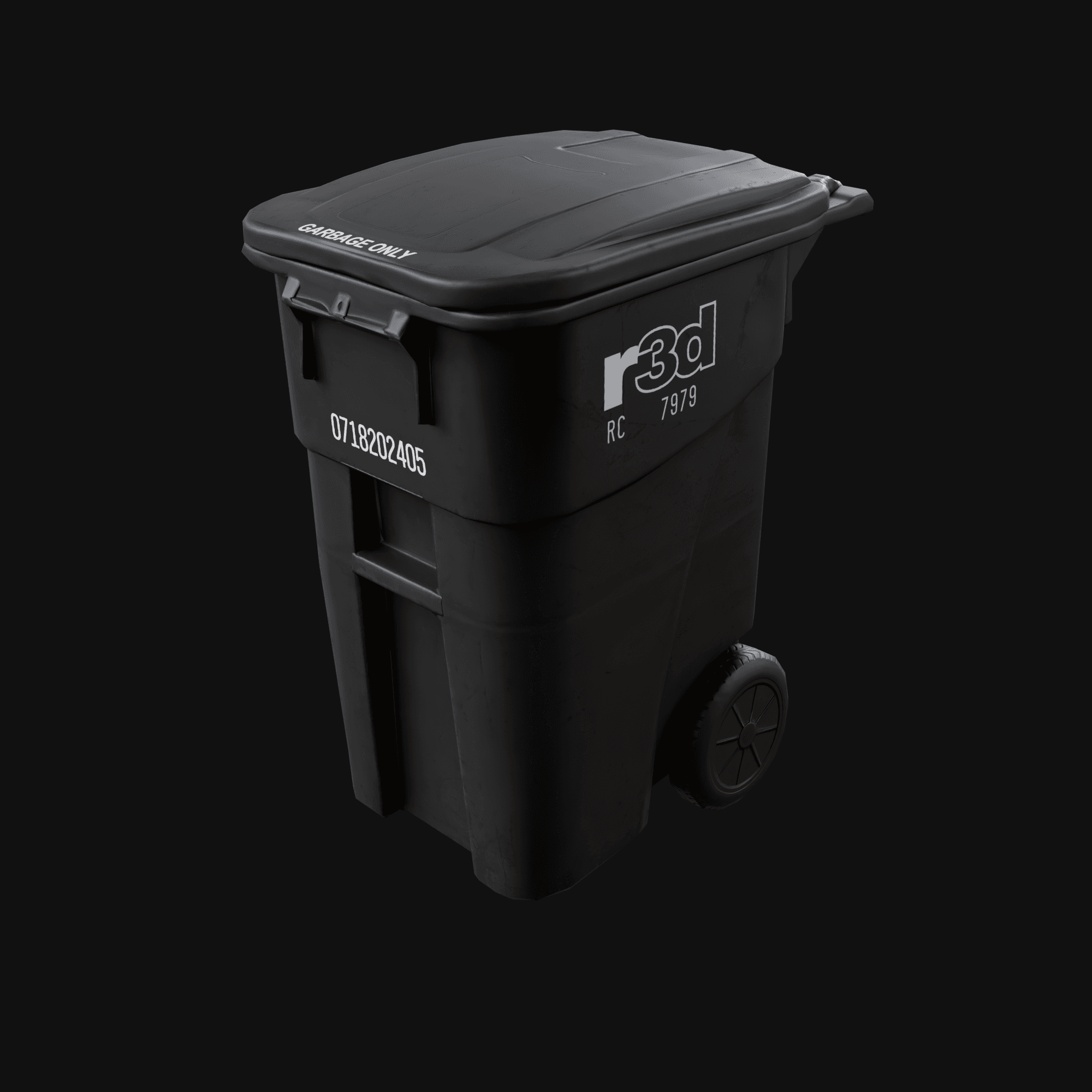 Garbage Bin, free Blender 3D model render