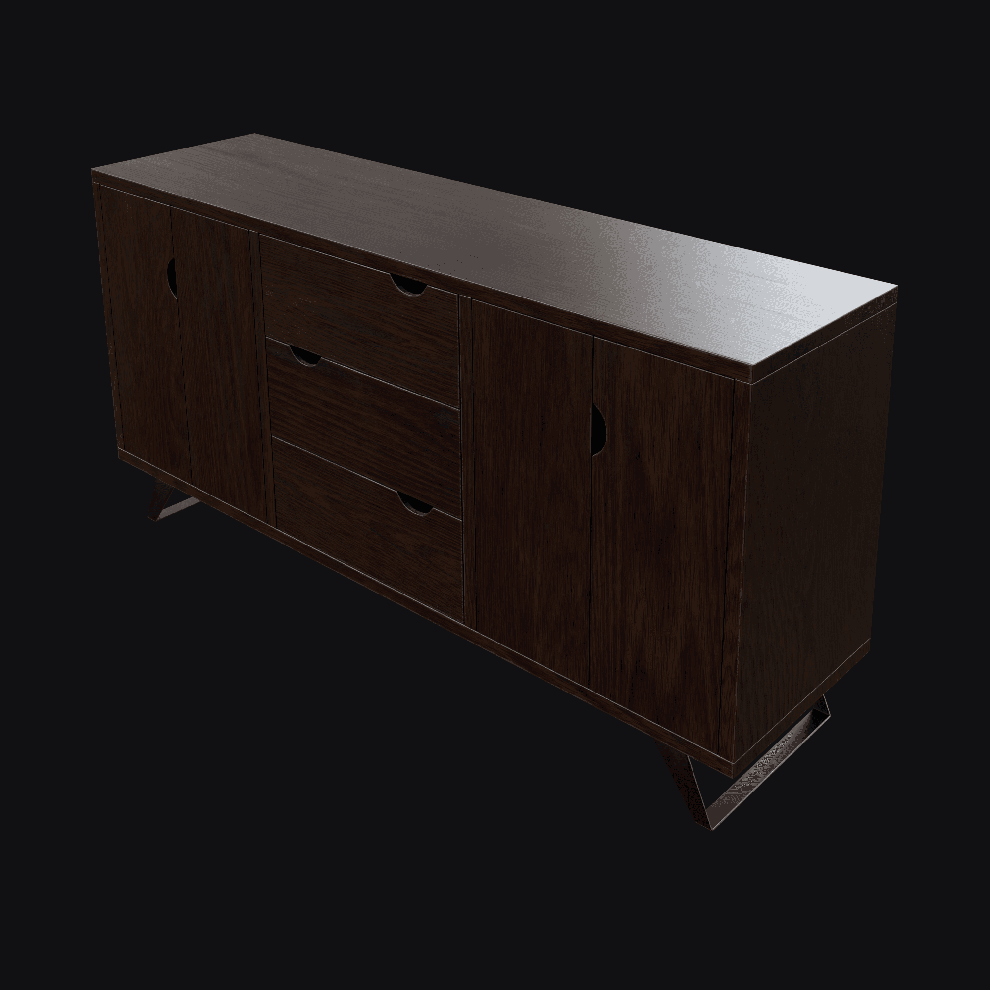 Live Edge Sideboard, free Blender 3D model render