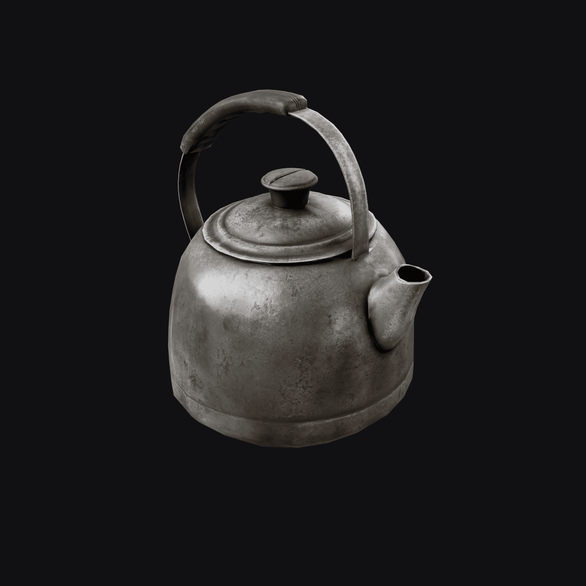Metal Tea Kettle, free Blender 3D model render