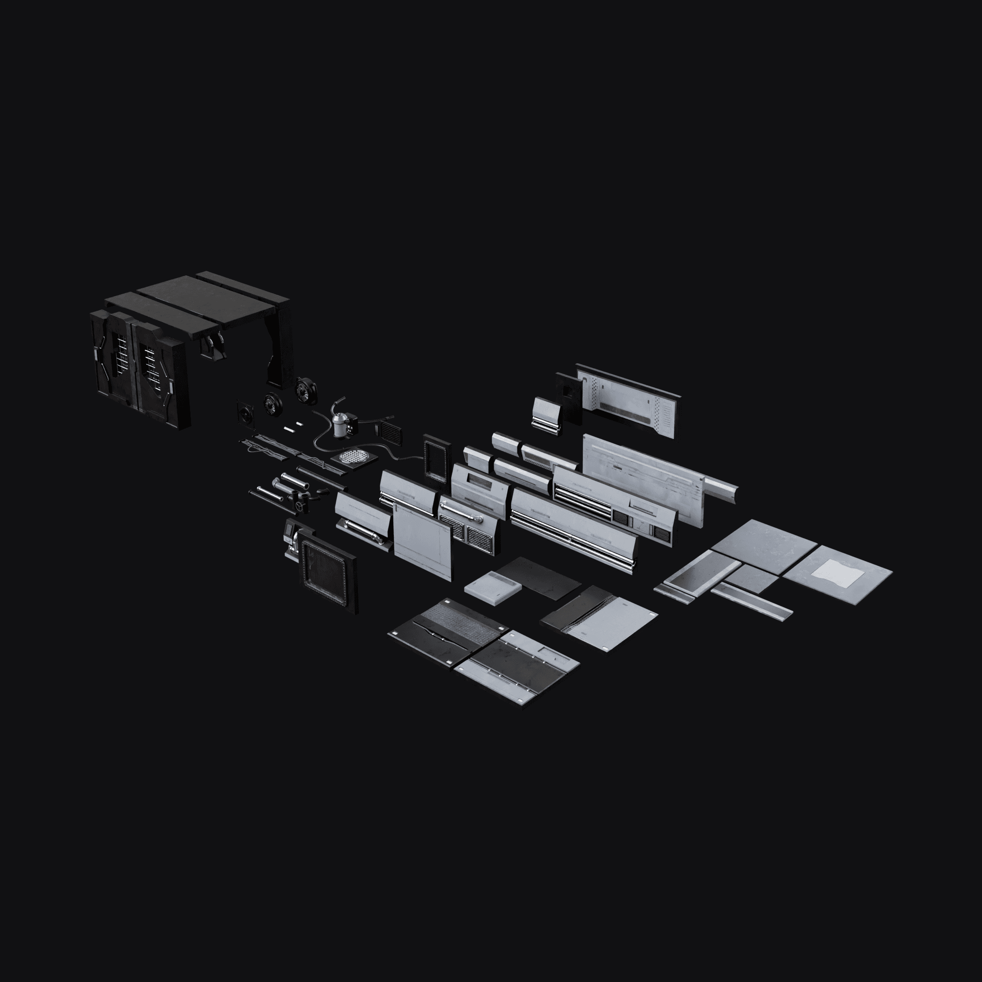 Modular Lunar Base 3D model