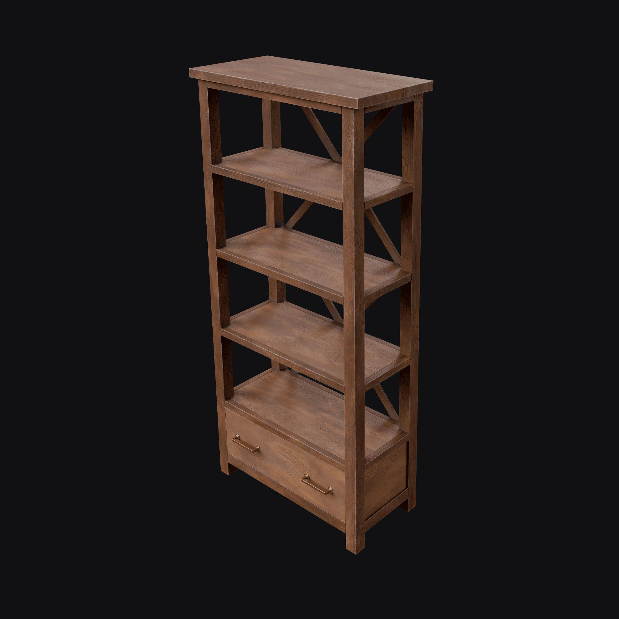 Rustic Bookcase 3D model