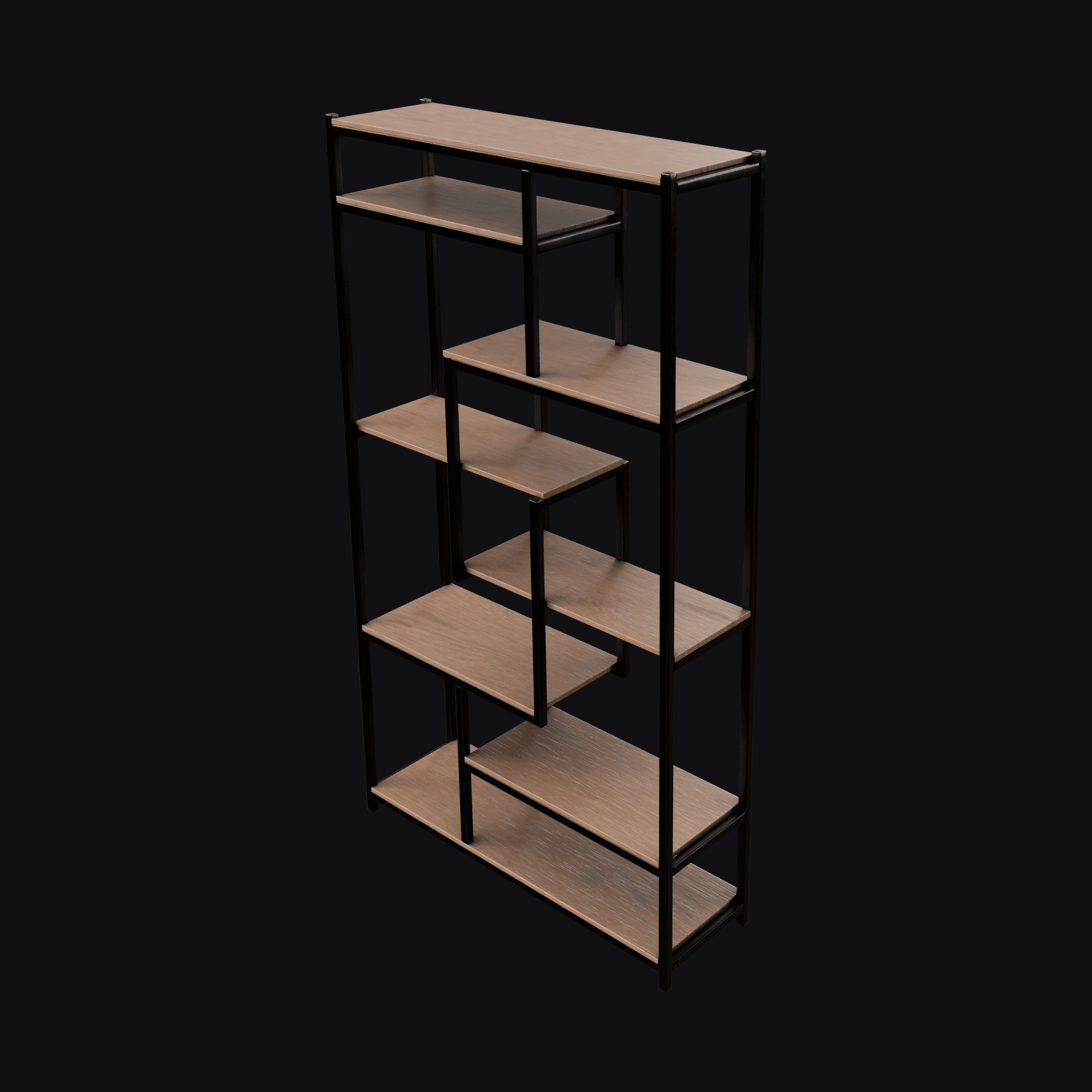 Scattered Wood Bookcase 3D model