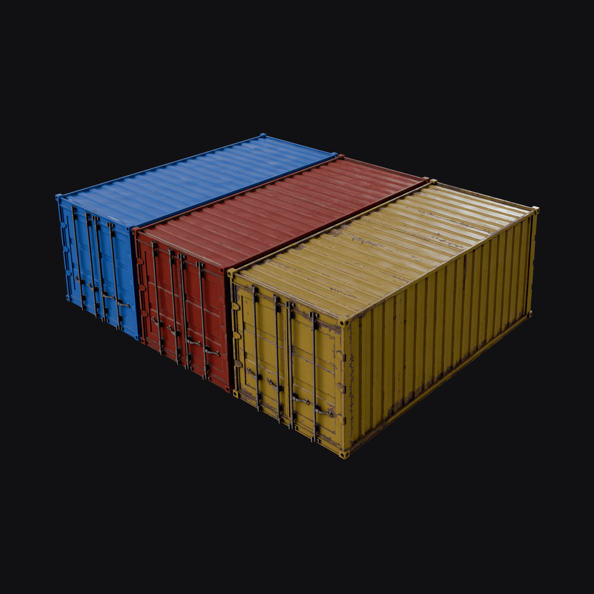 Shipping Container, free Blender 3D model render