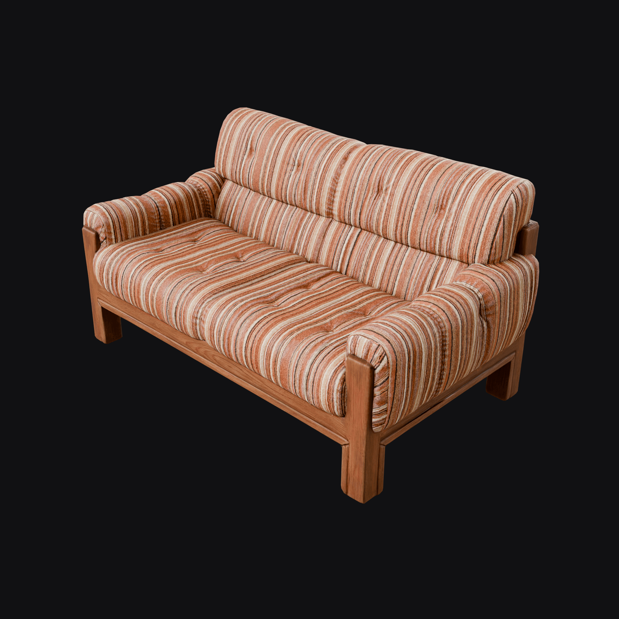 Striped Wool Sofa, free Blender 3D model render