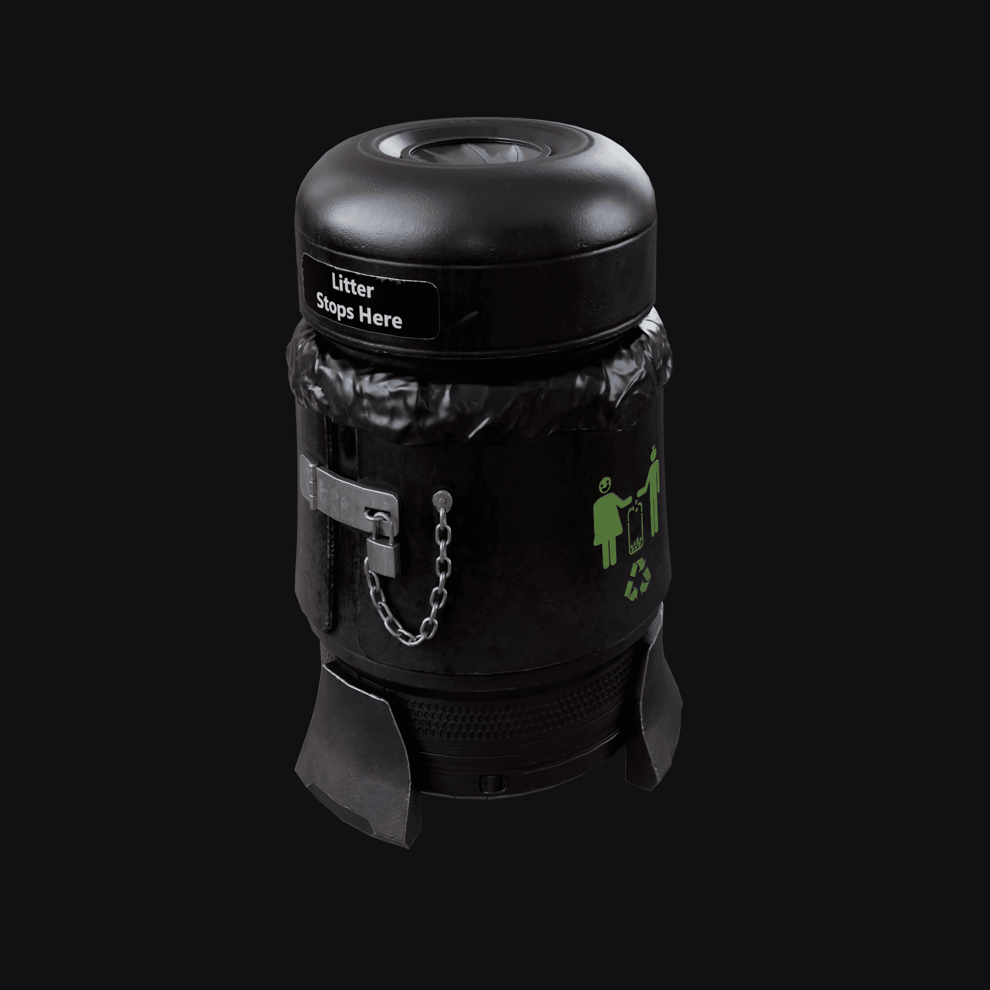 Subway Trash Can 3D model