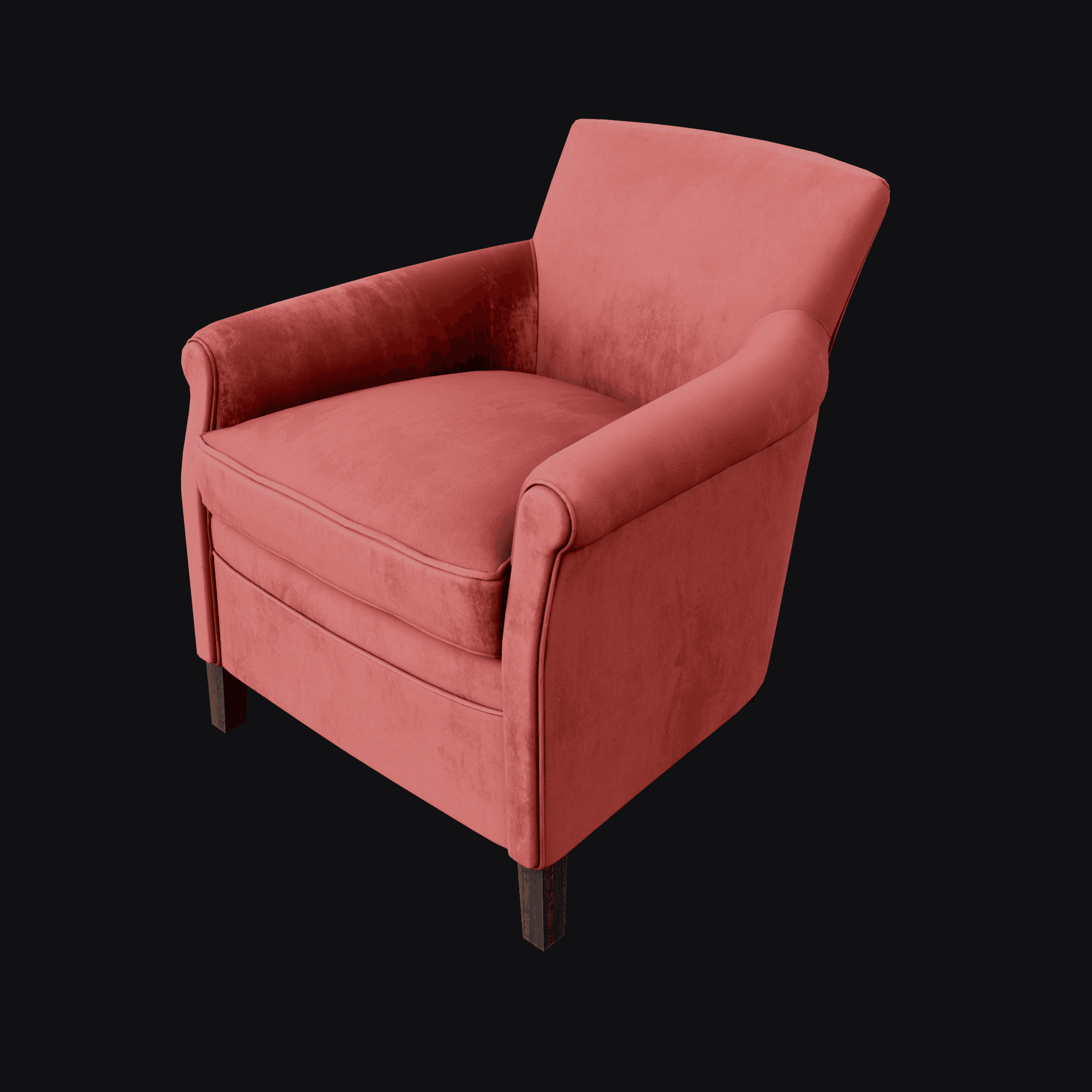Suede Armchair 3D model