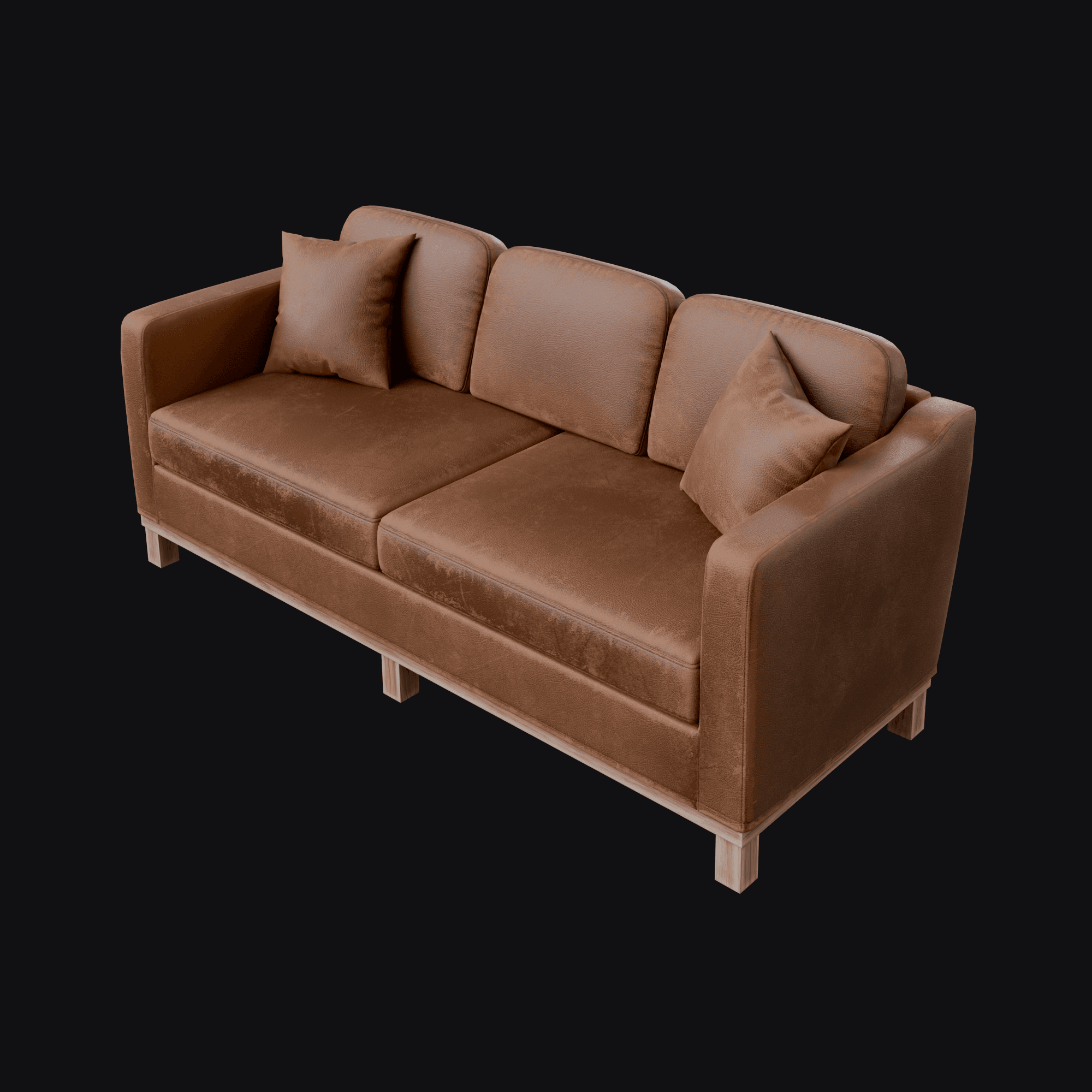 Upholstered Wood Base Sofa 3D model