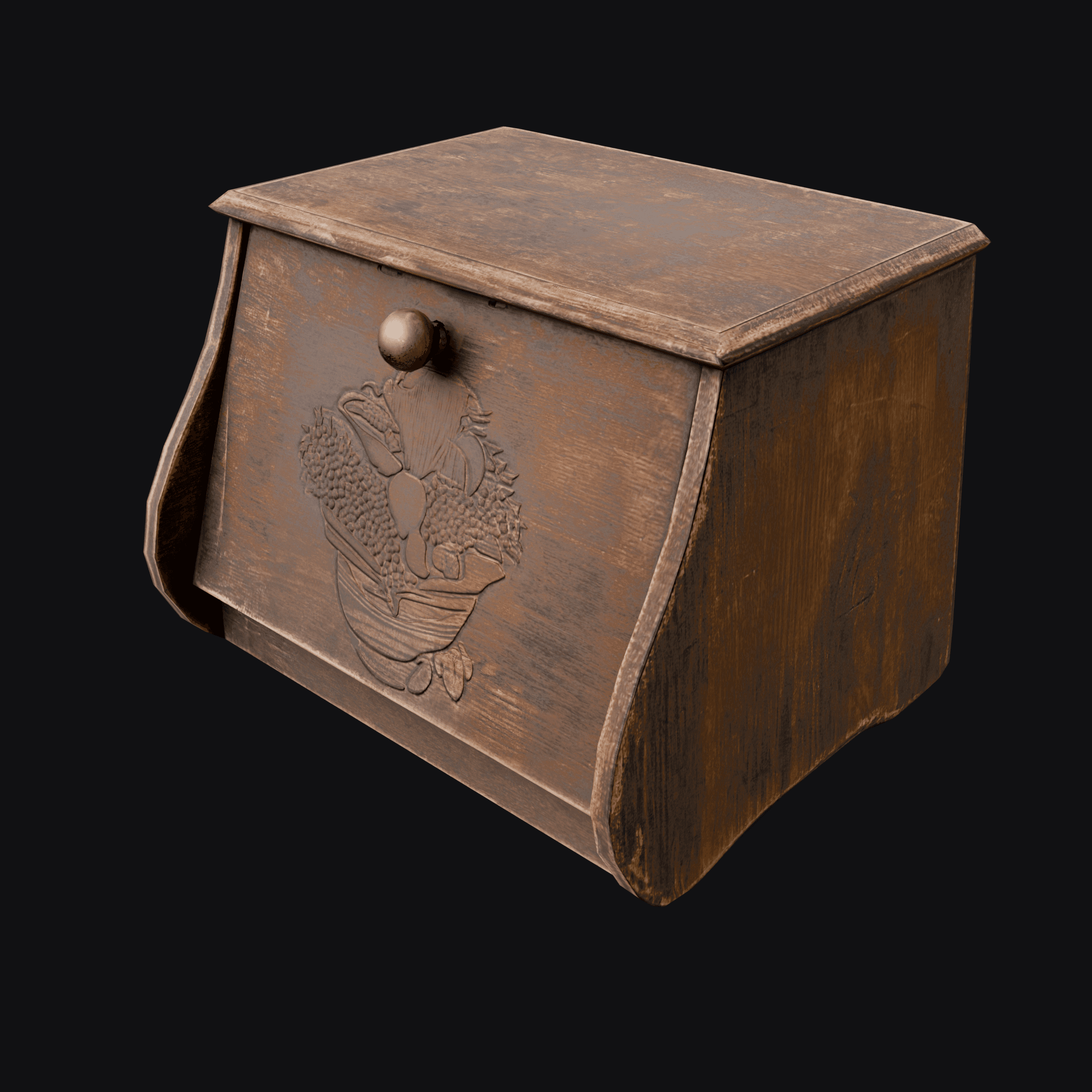 Vintage Bread Box, free Blender 3D model render