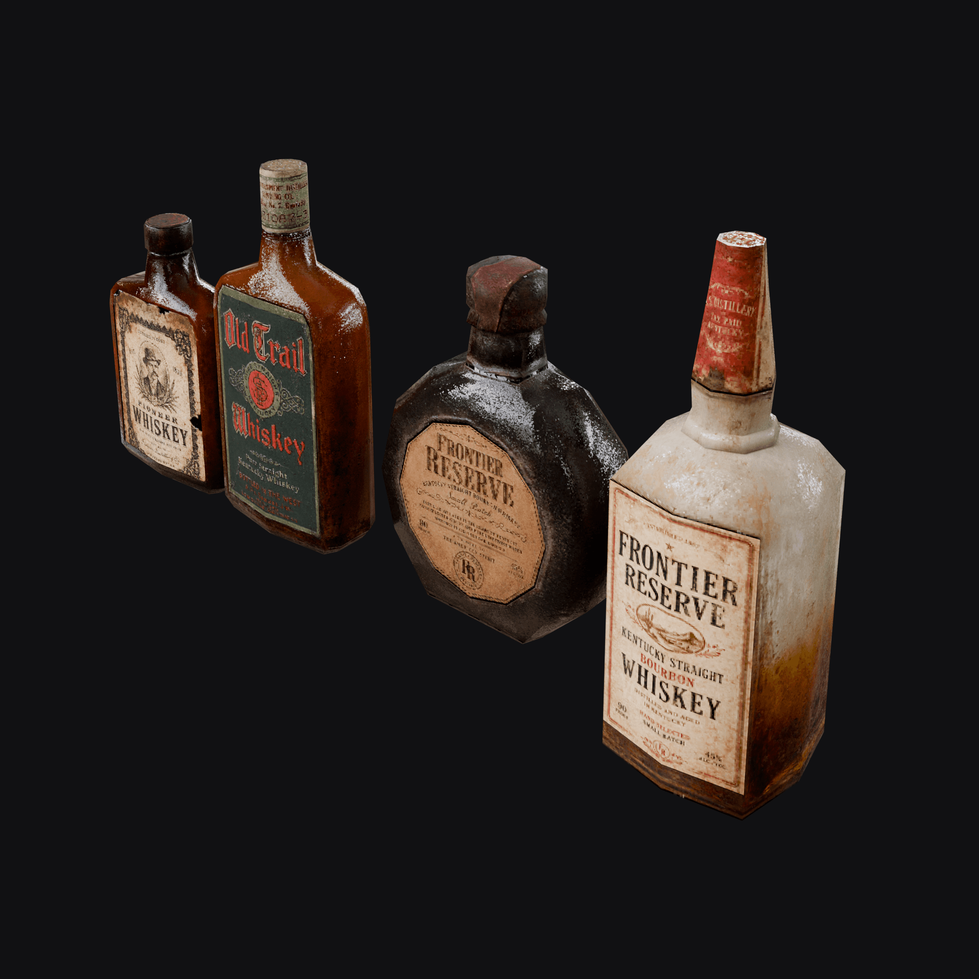 Whiskey Bottles 3D model