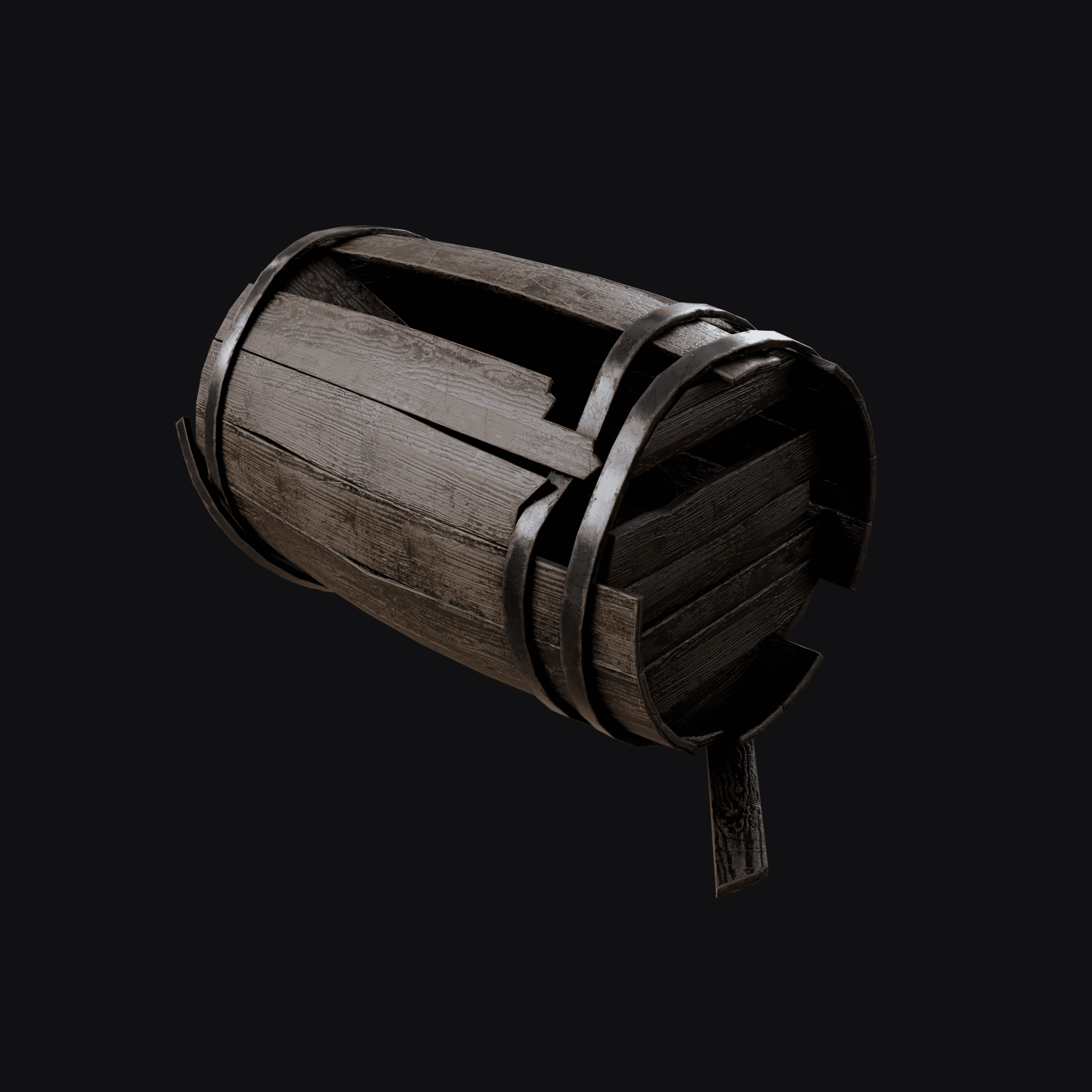 Wood Barrel B 3D model