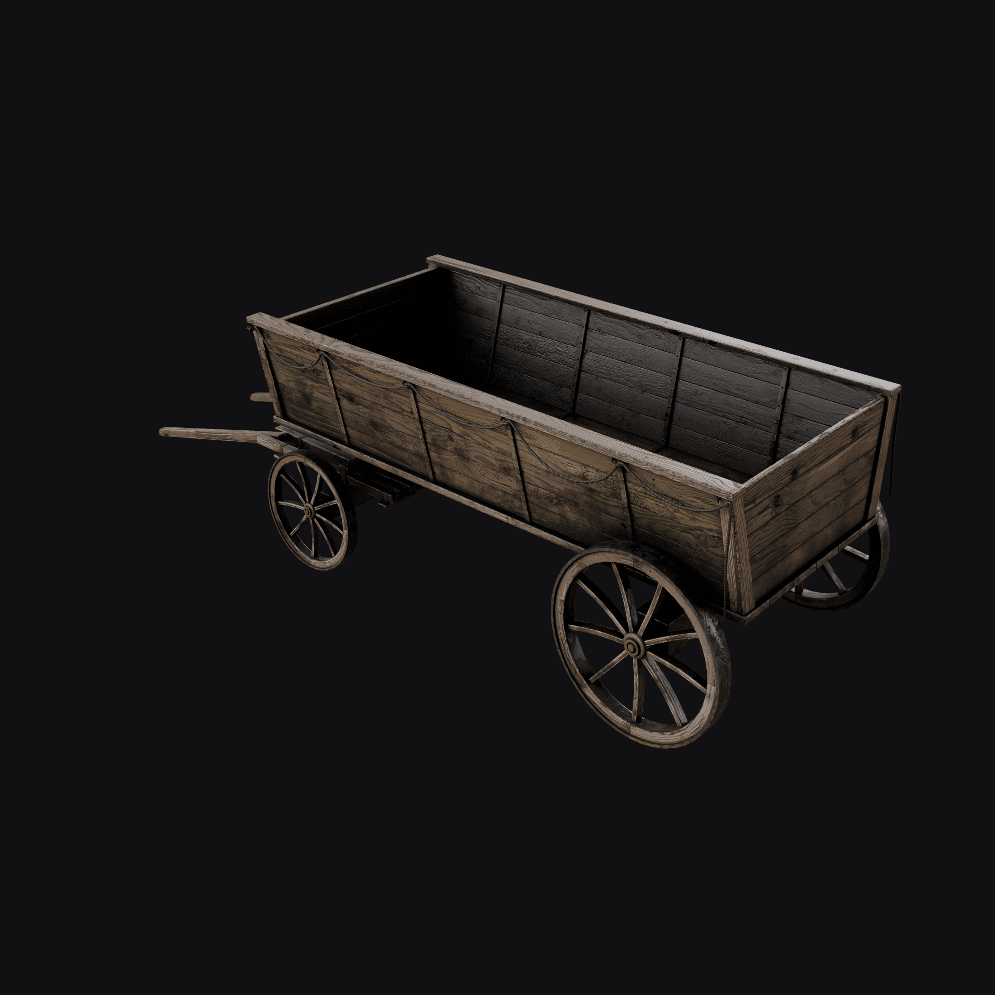 Wood Cart 3D model
