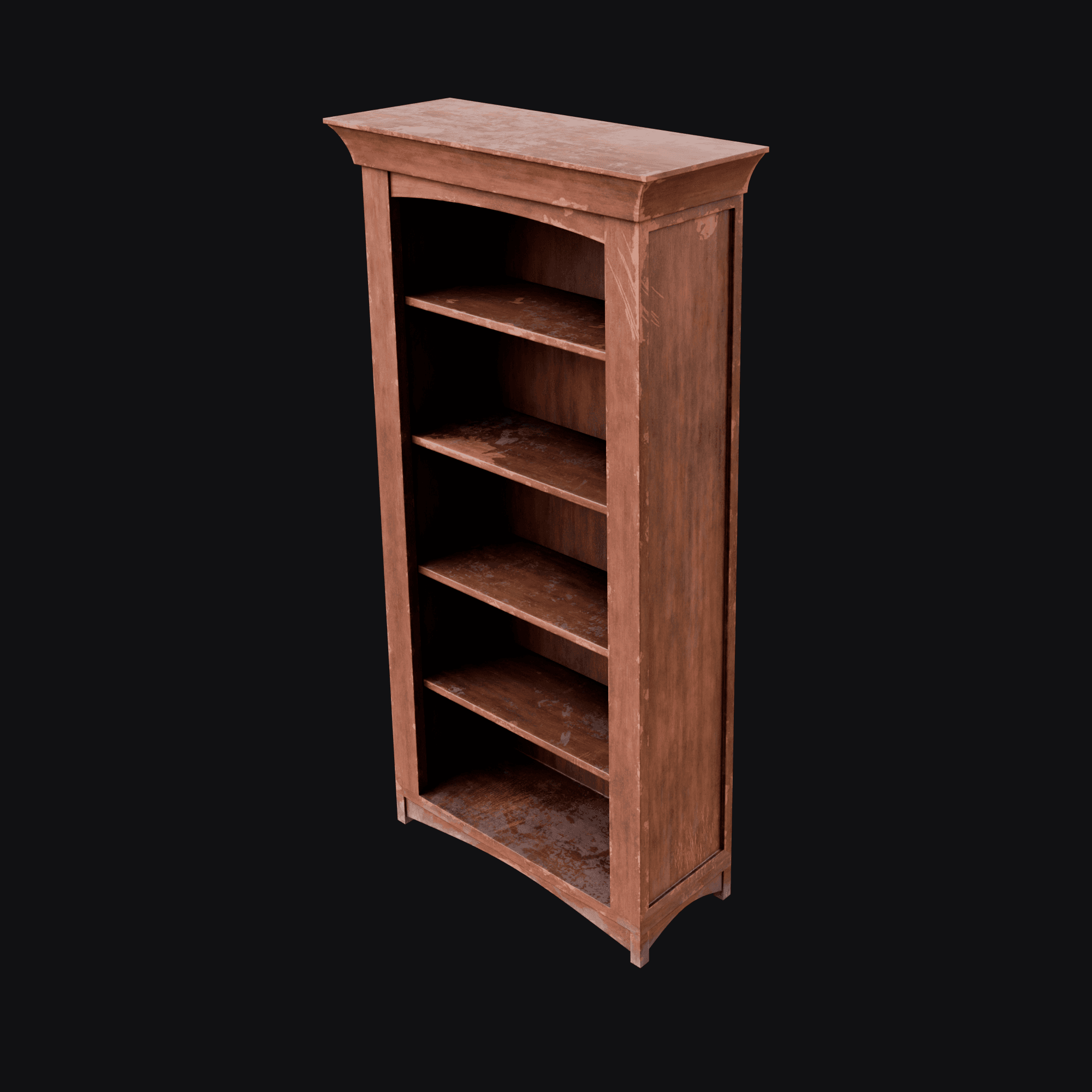 Wooden Bookshelf 3D model