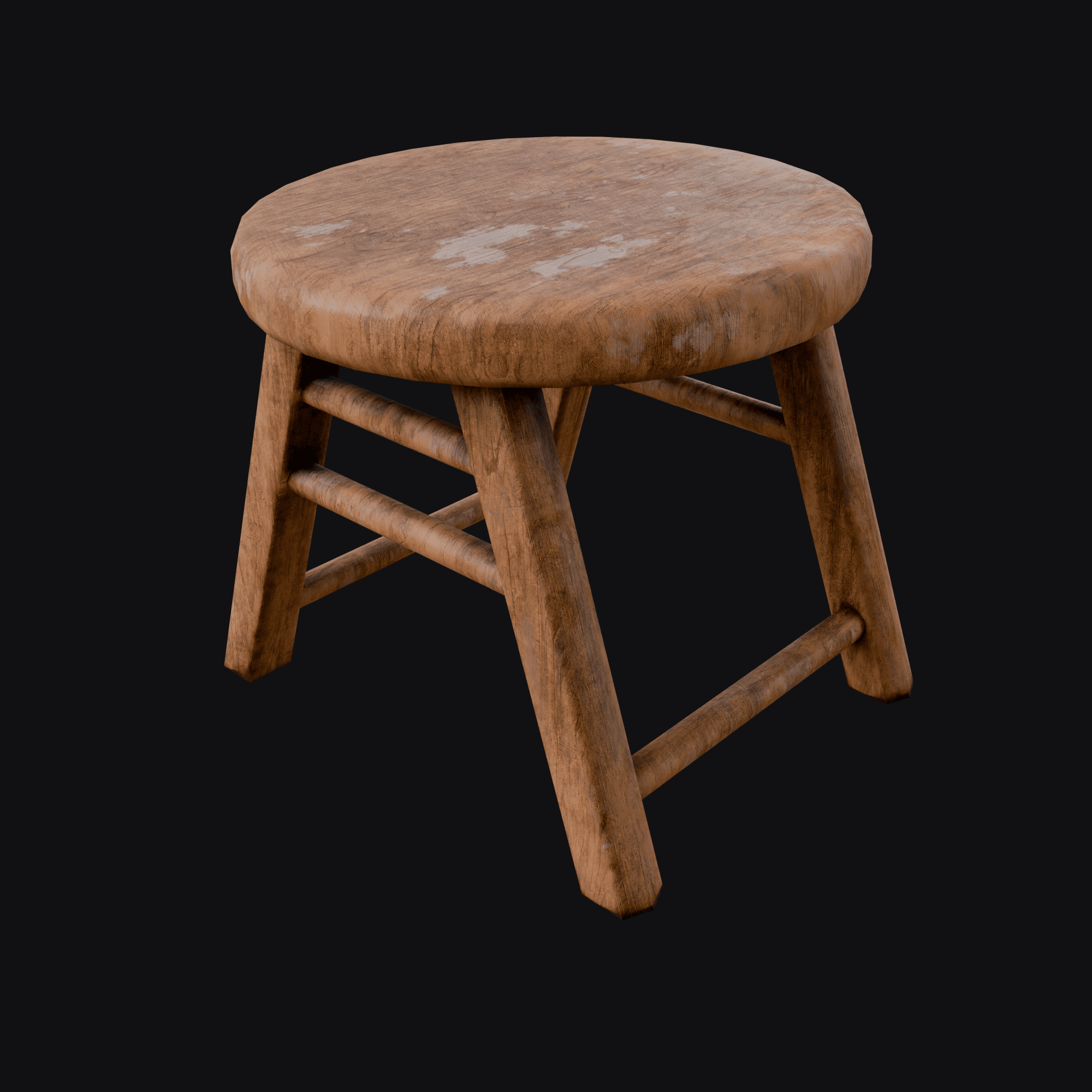 Wooden Stool 3D model