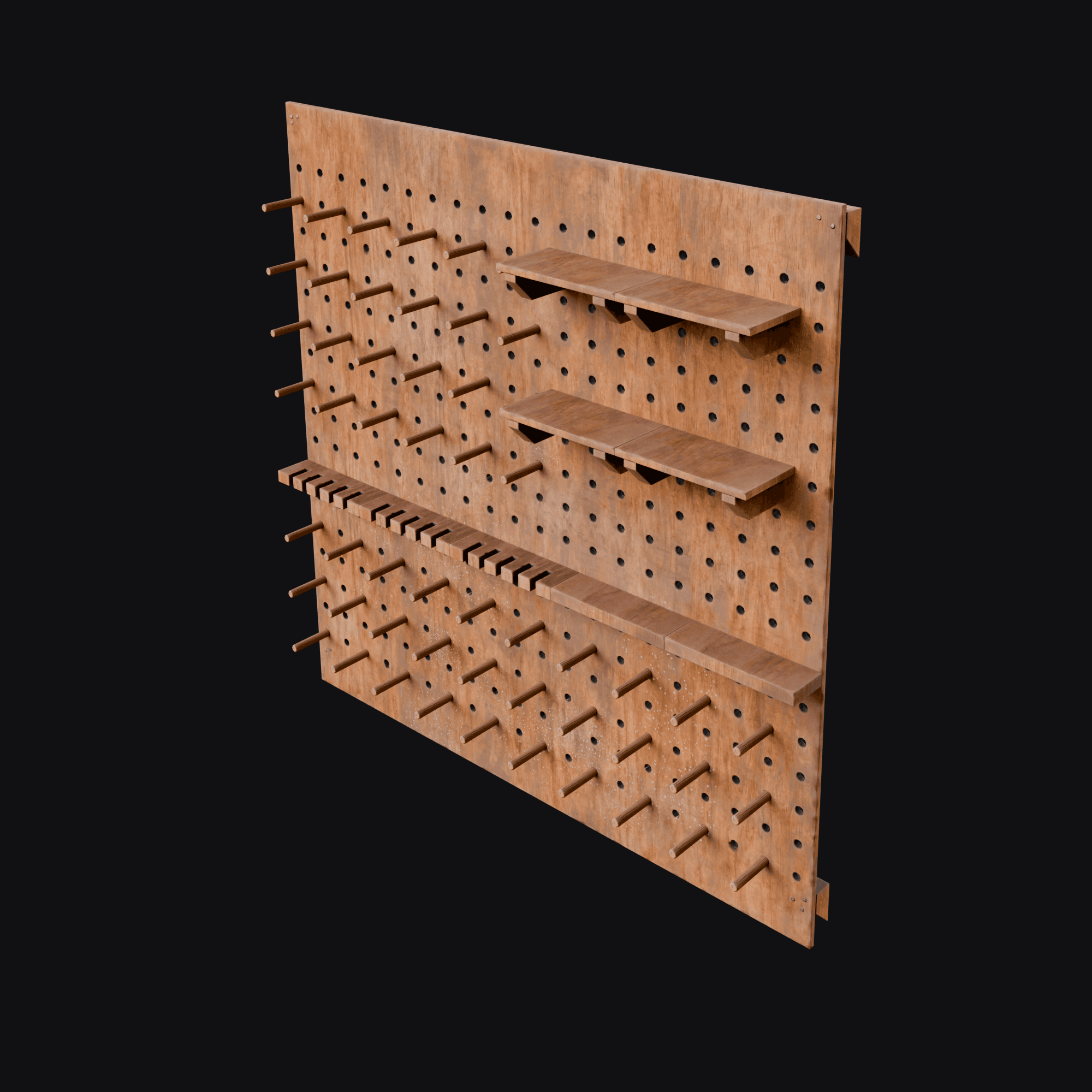 Wood Pegboard 3D model
