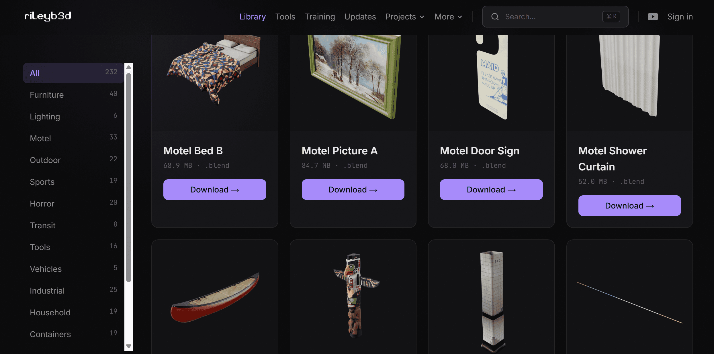 rileyb3d.com screenshot