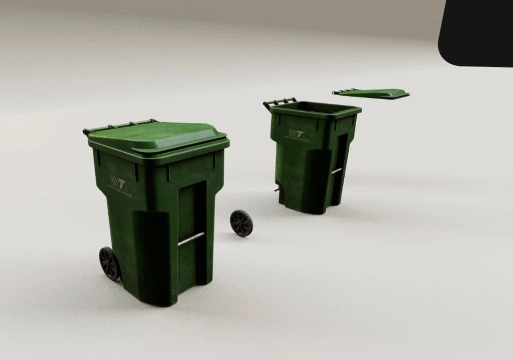 Commissioned: trash props by Parker Brandenburger. artwork