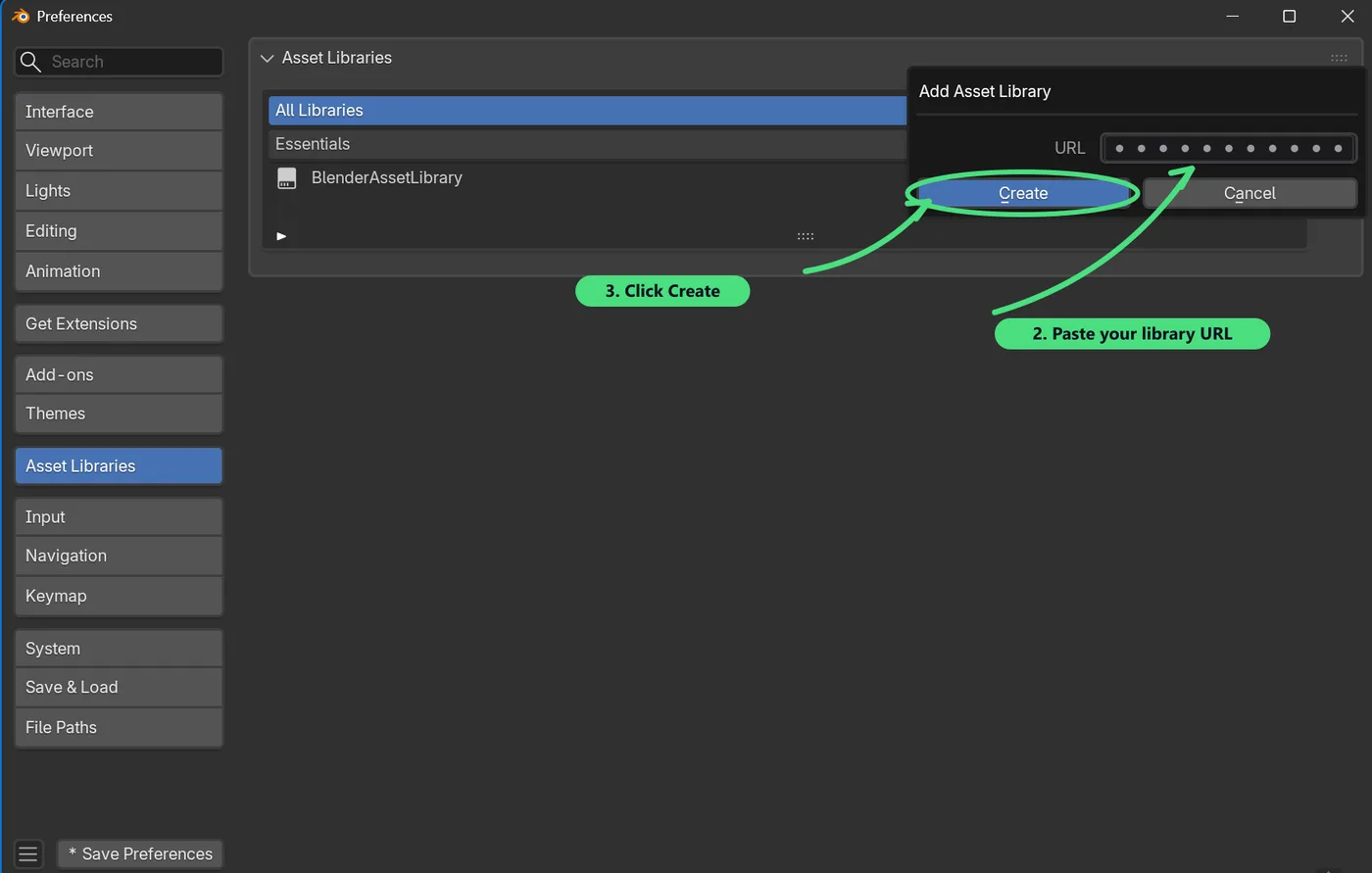 Paste your URL and click Create. That is the whole setup.